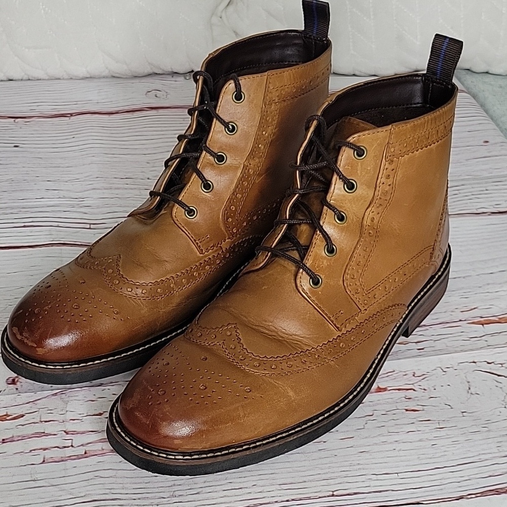 NUNN BUSH Classic Tan Brogue Men's Chuka Boot SIZE 11.5 - Picture 2 of 11